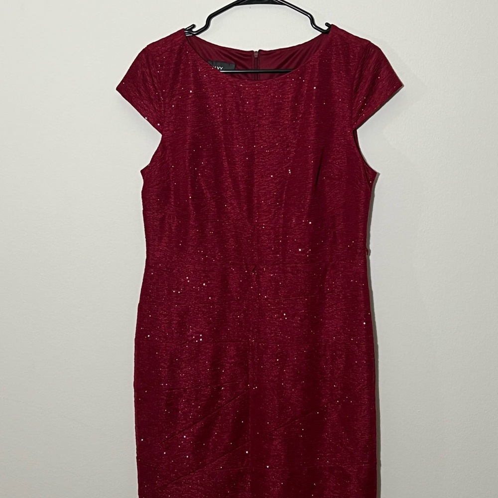 Alyx glittery sparkle red burgundy fitted cocktail dress - size 10